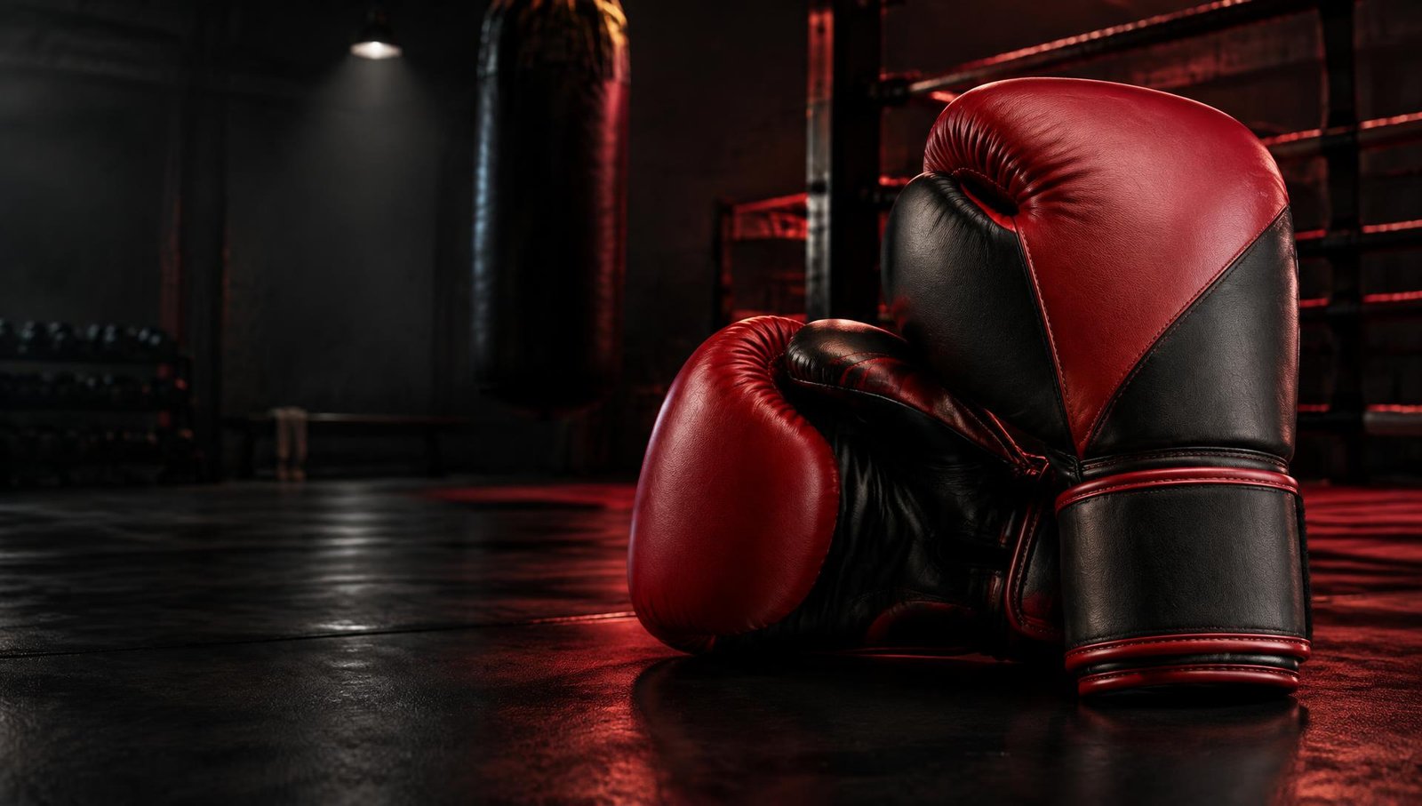 Premium red and black custom boxing gloves